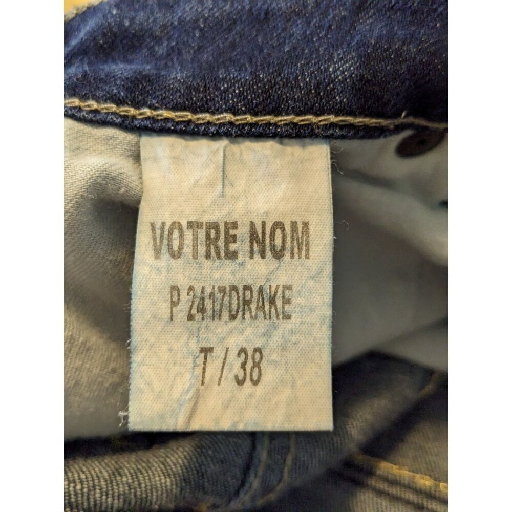 Votre Nom Womens Denim Shorts Euro 38 US 8 Blue Bling 5 Pocket 6 in Inseam - Picture 6 of 6